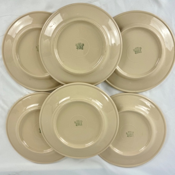 Vintage Inca Ware 6 Sm Plates 7 3/4 in Beige Shenago USA Restaurant Ware EUC - Picture 3 of 12